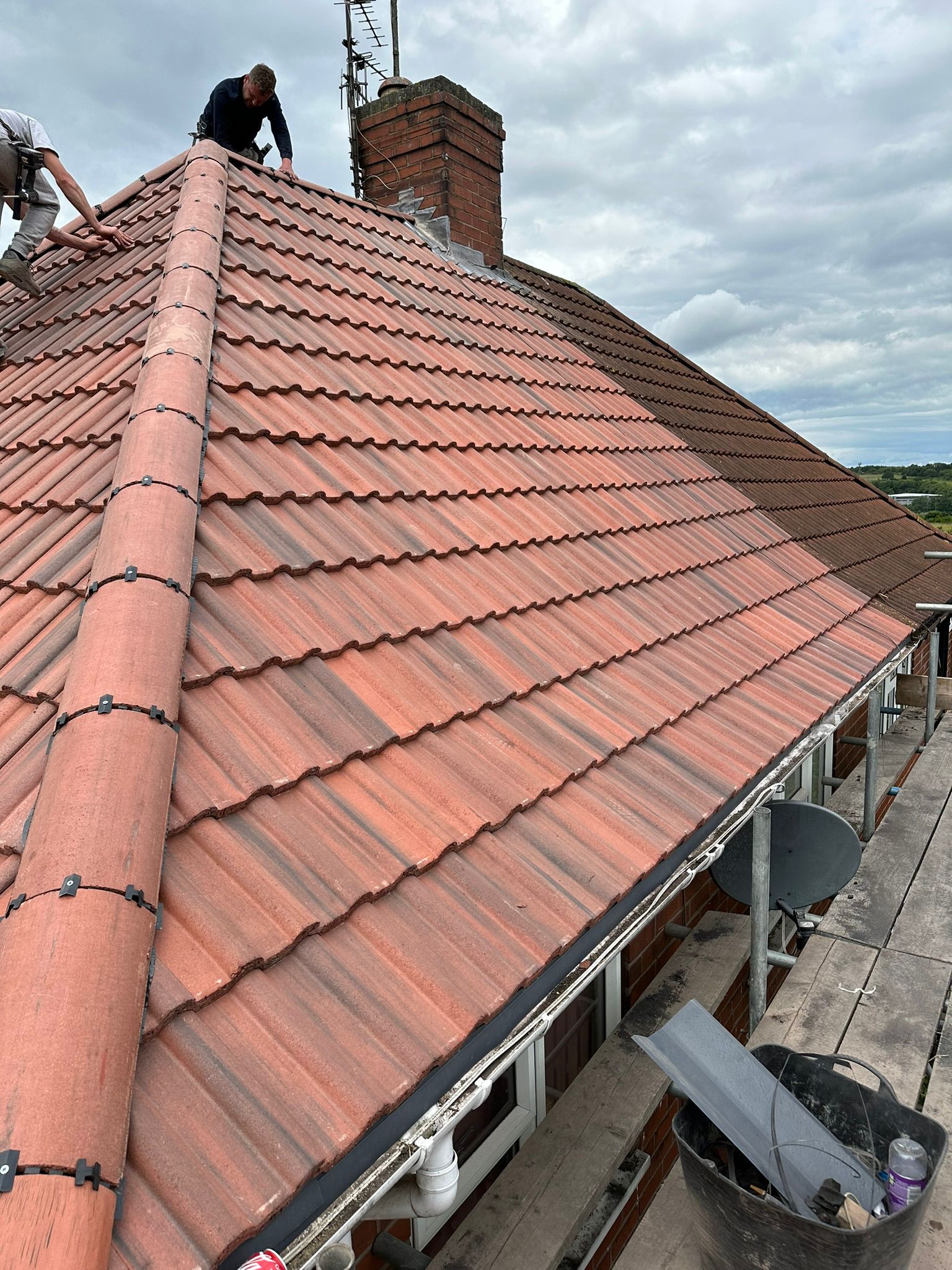Traditional tile roofing work